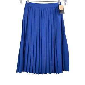 Nike 24.7 Perfect Stretch dri fit pleated midi skirt blue sporty athleisure sz M